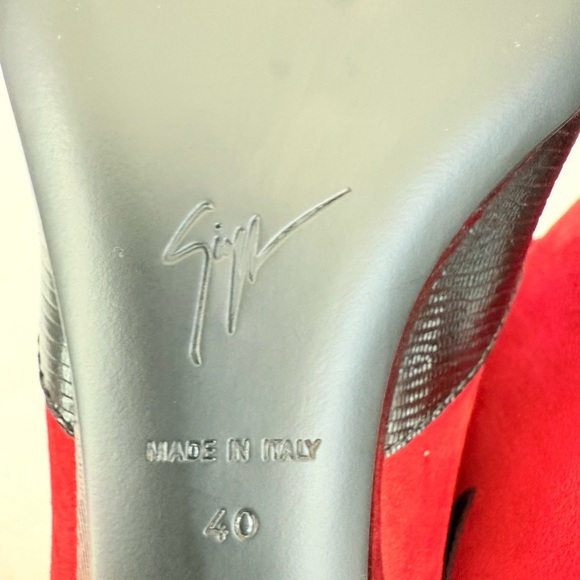 Giuseppe Zanotti Mascolina 30 Tubo Red Suede Black Leather cowboy Boots EU 40 - Picture 7 of 9